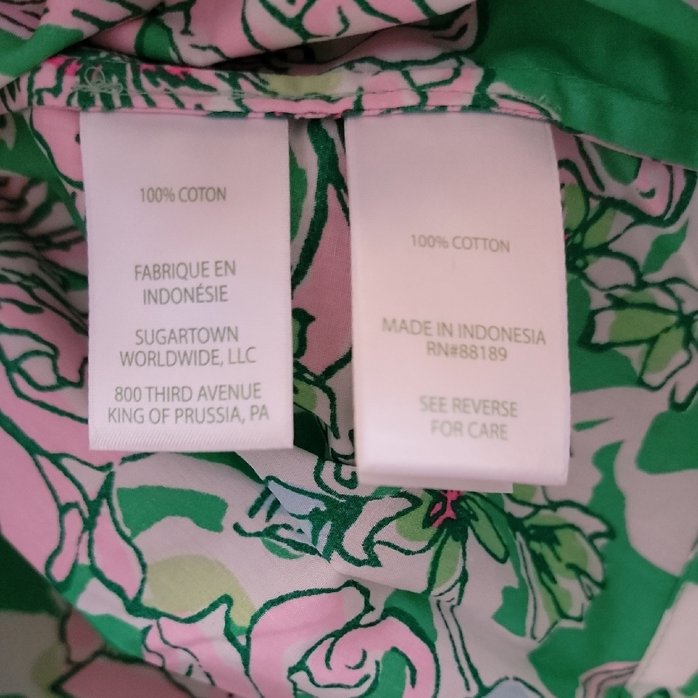 Lilly Pulitzer Vibrant Green and Pink Floral Top - Picture 9 of 12